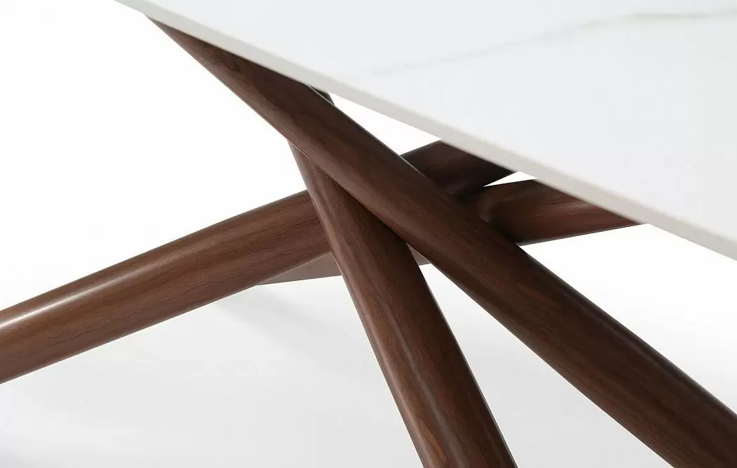 Стол раскладной Ravenna 180-240, белая керамика/орех из Италии