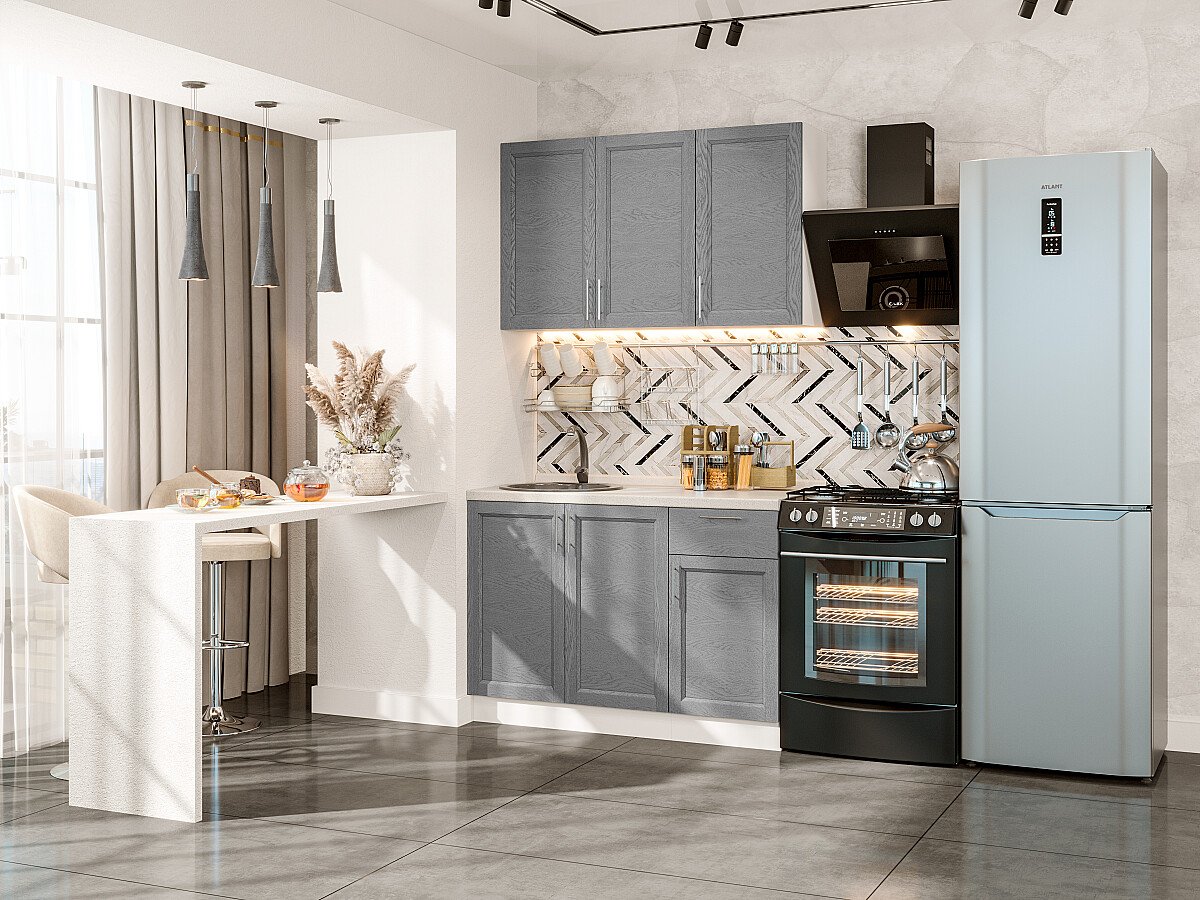 Кухня Сканди-05 2140*1200*600 Grey Softwood