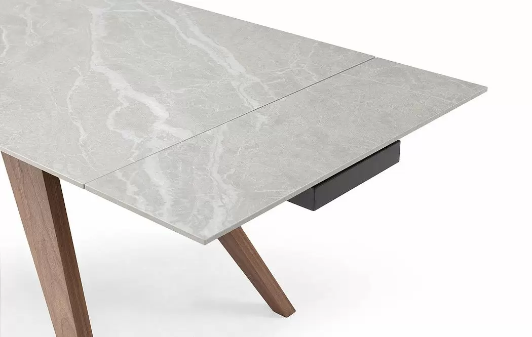 Стол раскладной Valencia 140-200, серая керамика/орех из Италии