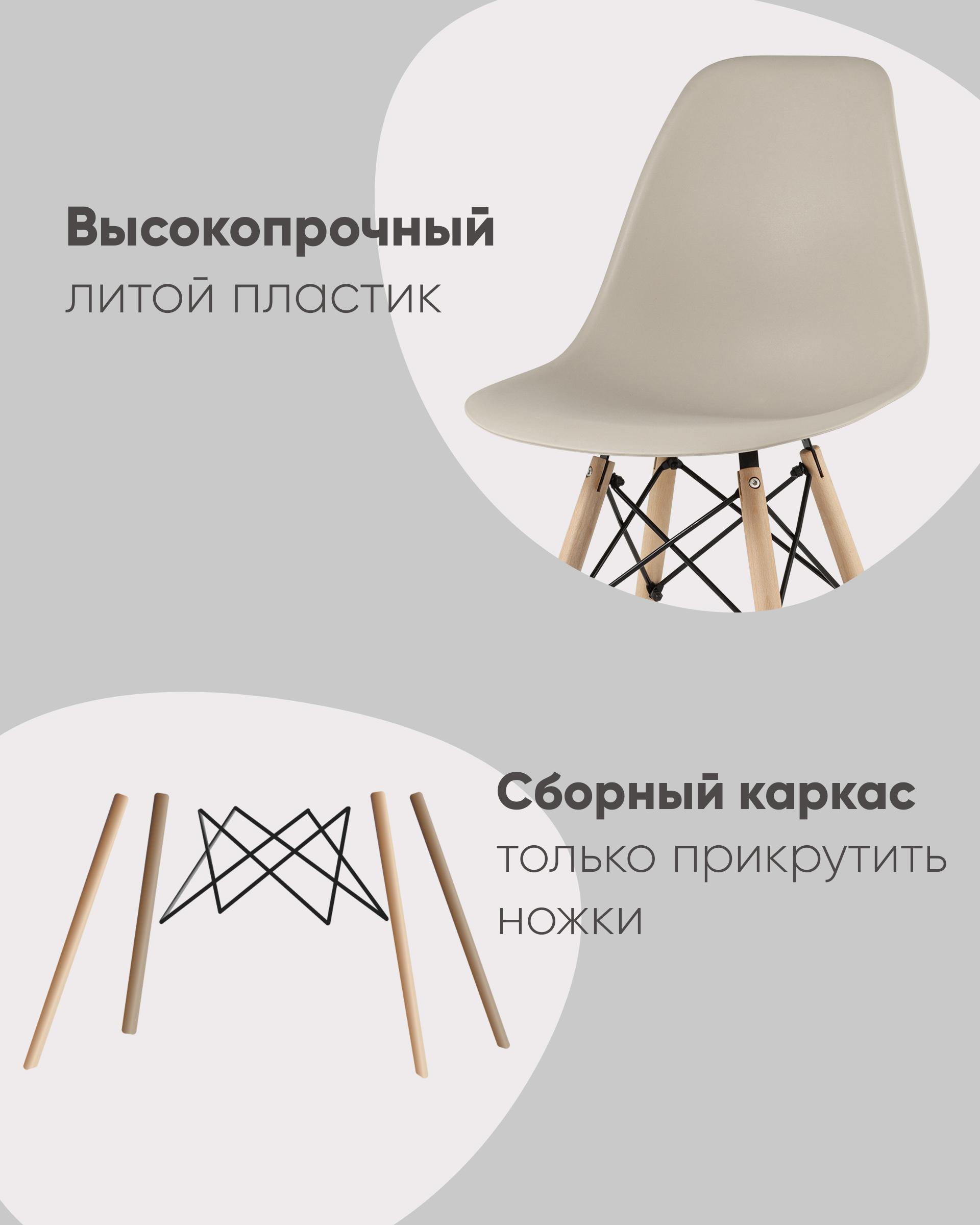 Стул Eames Style DSW красный x4 из Италии