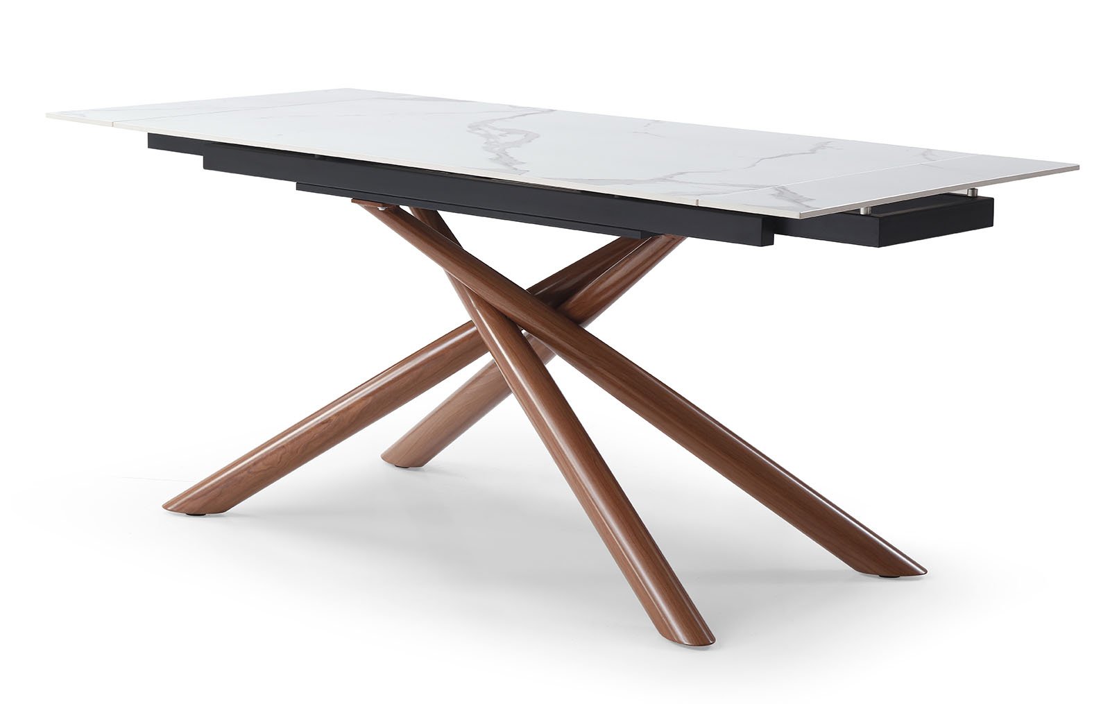 Стол раскладной Ravenna 140-180, белая керамика/орех из Италии