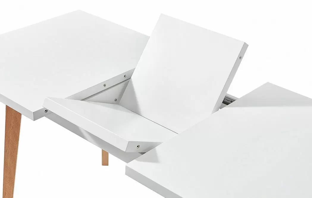 Стол раскладной Pamela 130-170, белый матовый/бук из Италии