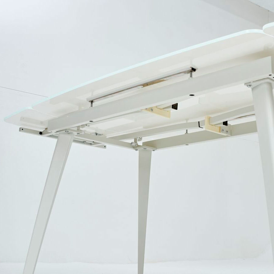 Стол ELIOT 120 FROSTED SUPER WHITE белое матовое стекло/ белый каркас М-City из Италии