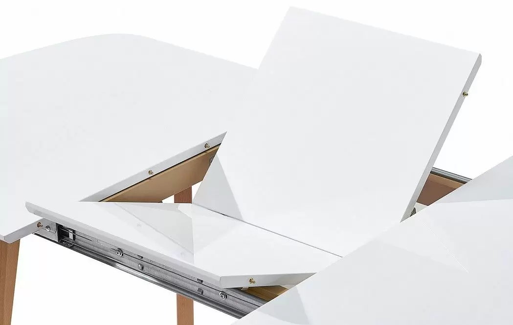 Стол раскладной Ellis 120-160, белый/бук из Италии