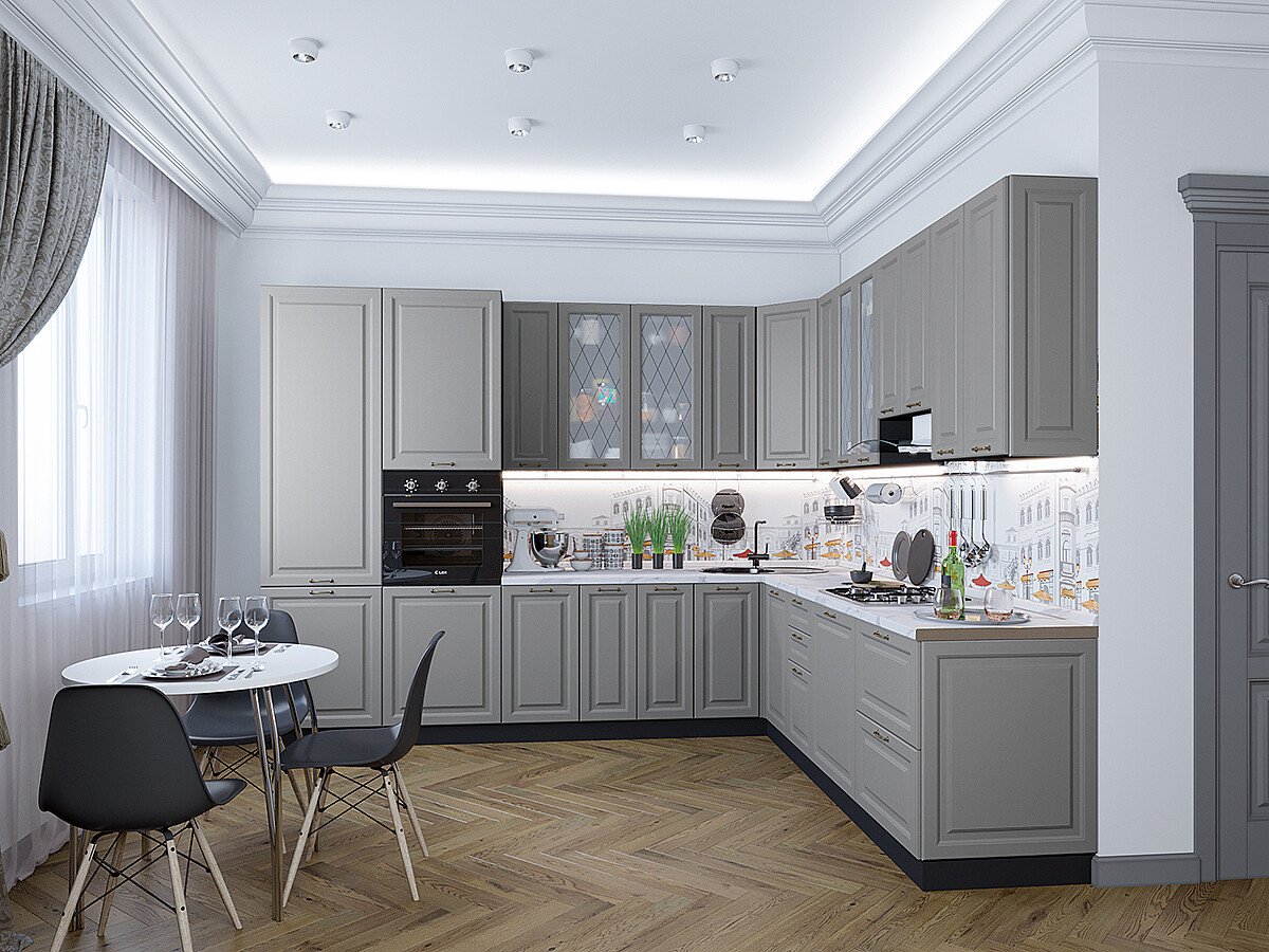 Кухня Ницца-04 2340*3200/2700*600 Графит