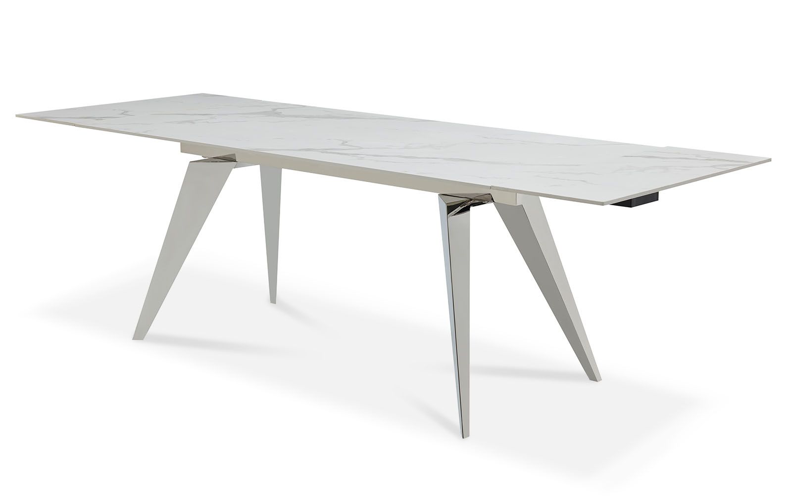 Стол раскладной Ramses 160-230, белый мрамор/хром из Италии