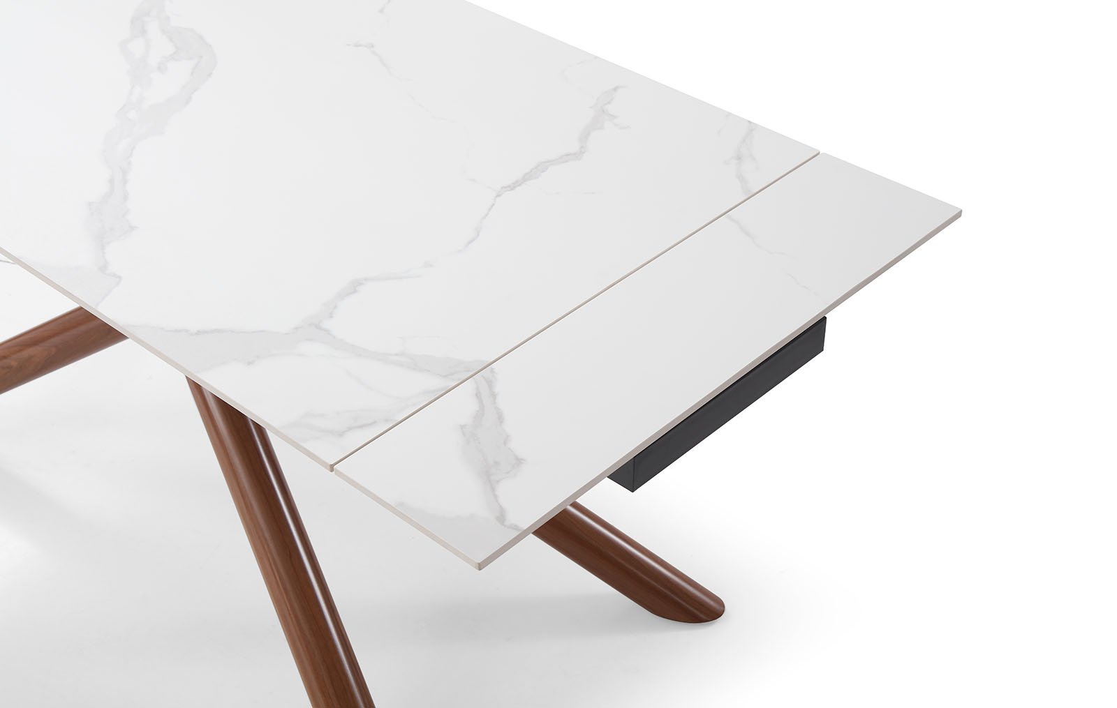 Стол раскладной Ravenna 140-180, белая керамика/орех из Италии