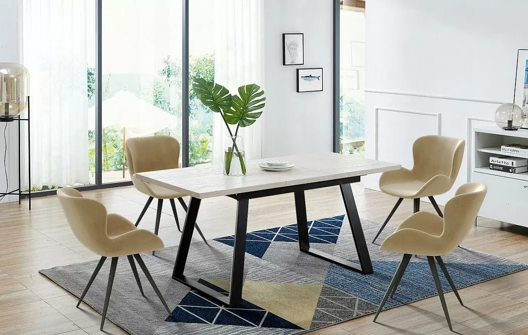 Стол раскладной Denver 110-150, светлый дуб/черный из Италии