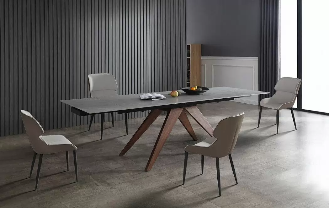 Стол раскладной Valencia 180-260, серая керамика/орех из Италии