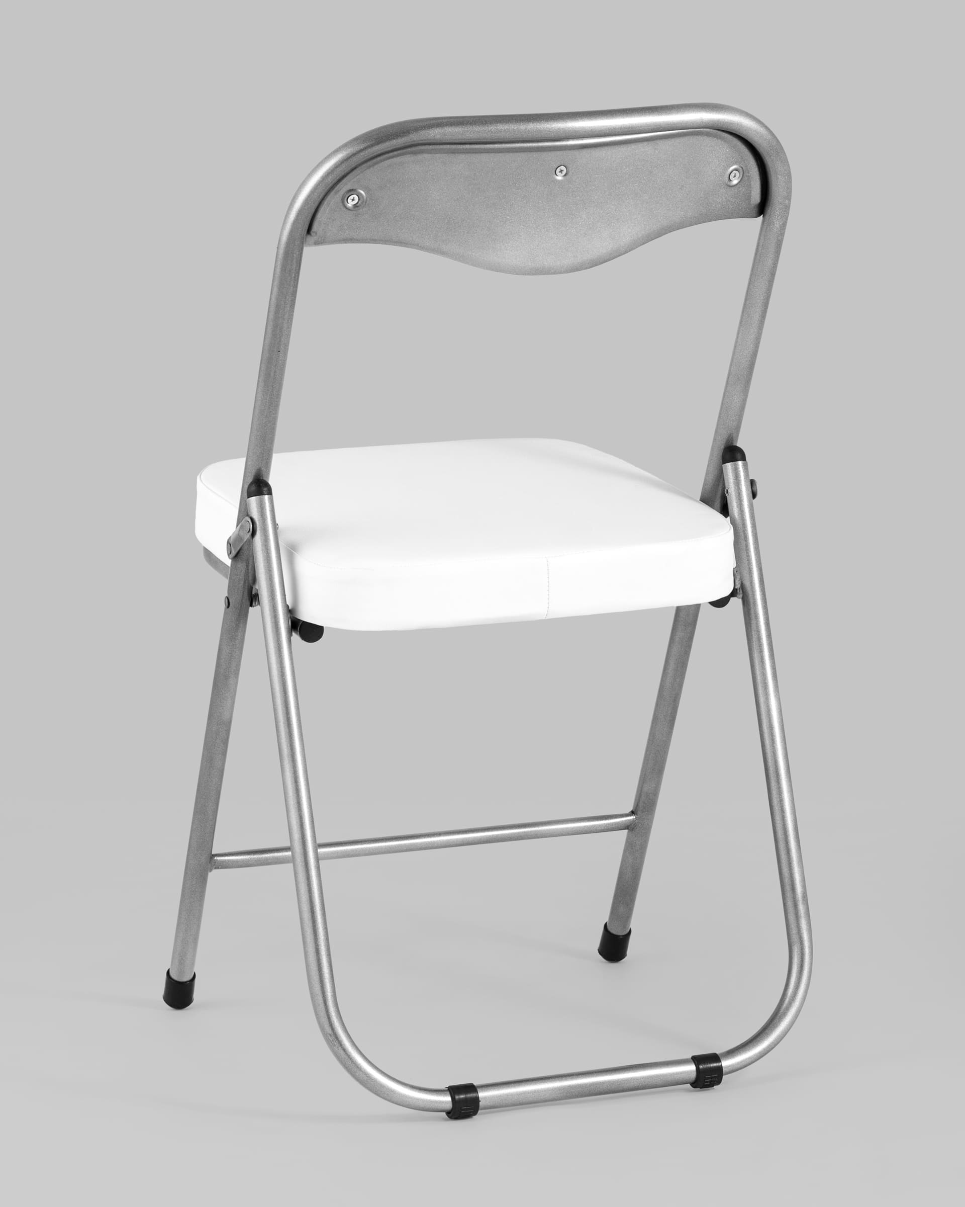 Стул складной мягкий ДЖОН металлик, белый из Италии