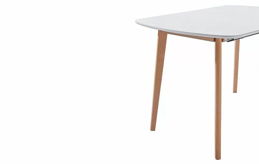 Стол раскладной Ellis 120-160, белый/бук из Италии