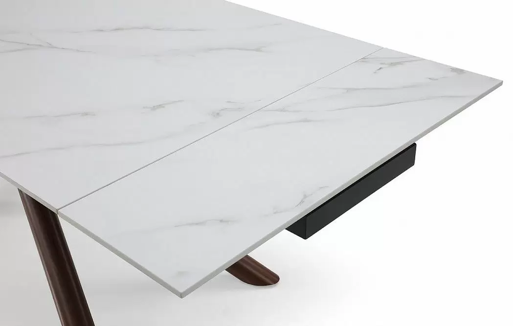 Стол раскладной Ravenna 160-220, белая керамика/орех из Италии