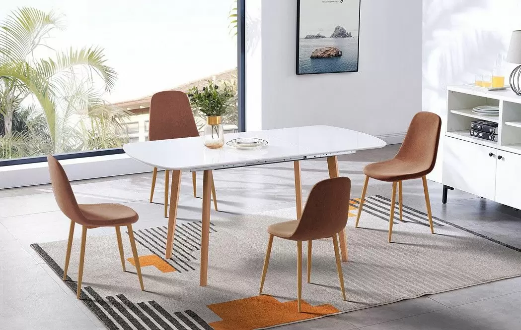 Стол раскладной Ellis 120-160, белый/бук из Италии