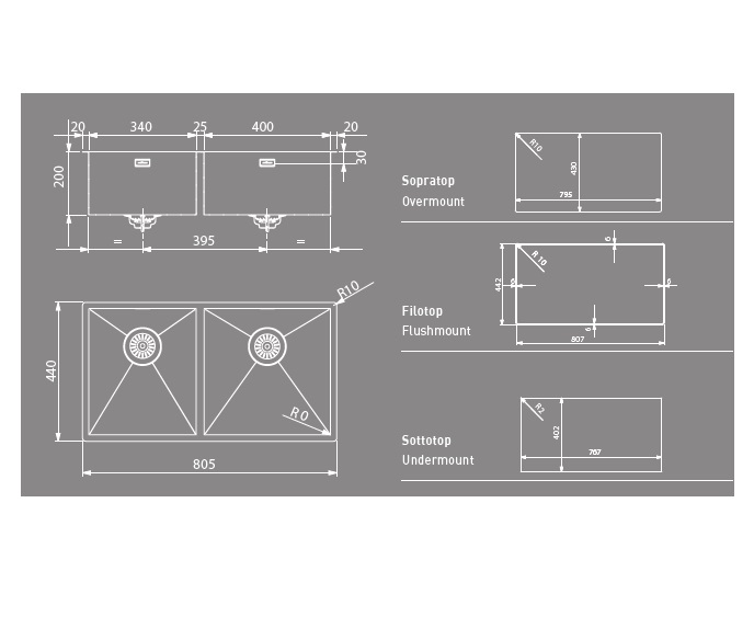 Мойка Artinox Quadra 2V90 из Италии