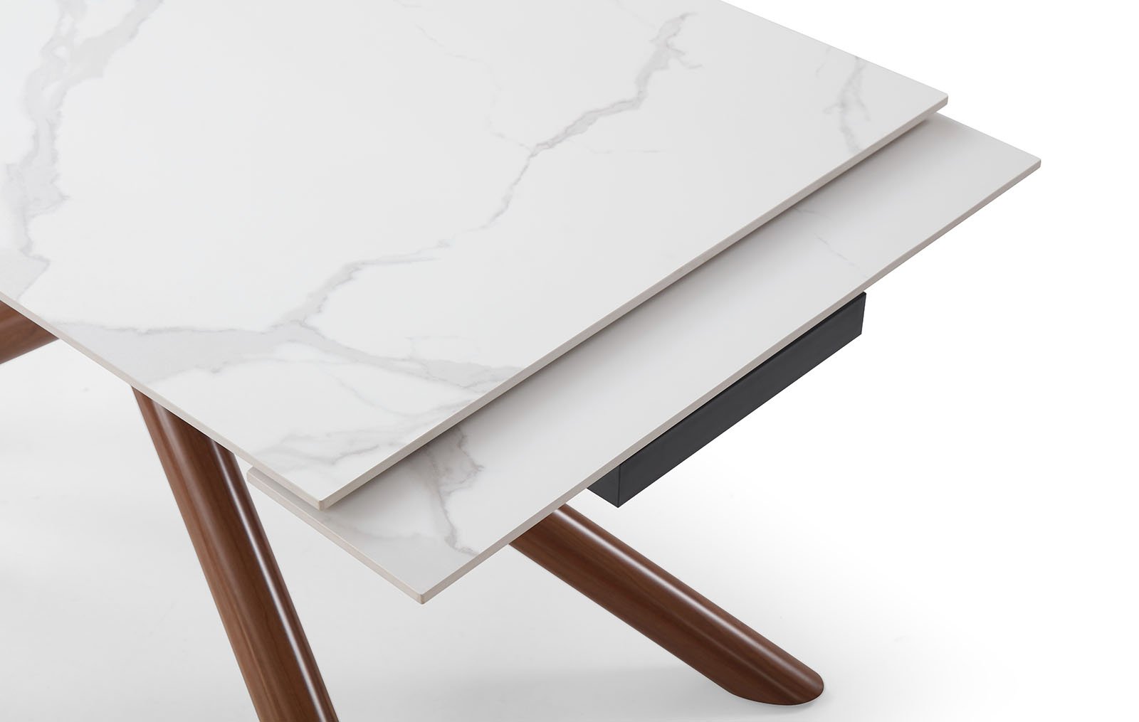 Стол раскладной Ravenna 140-180, белая керамика/орех из Италии