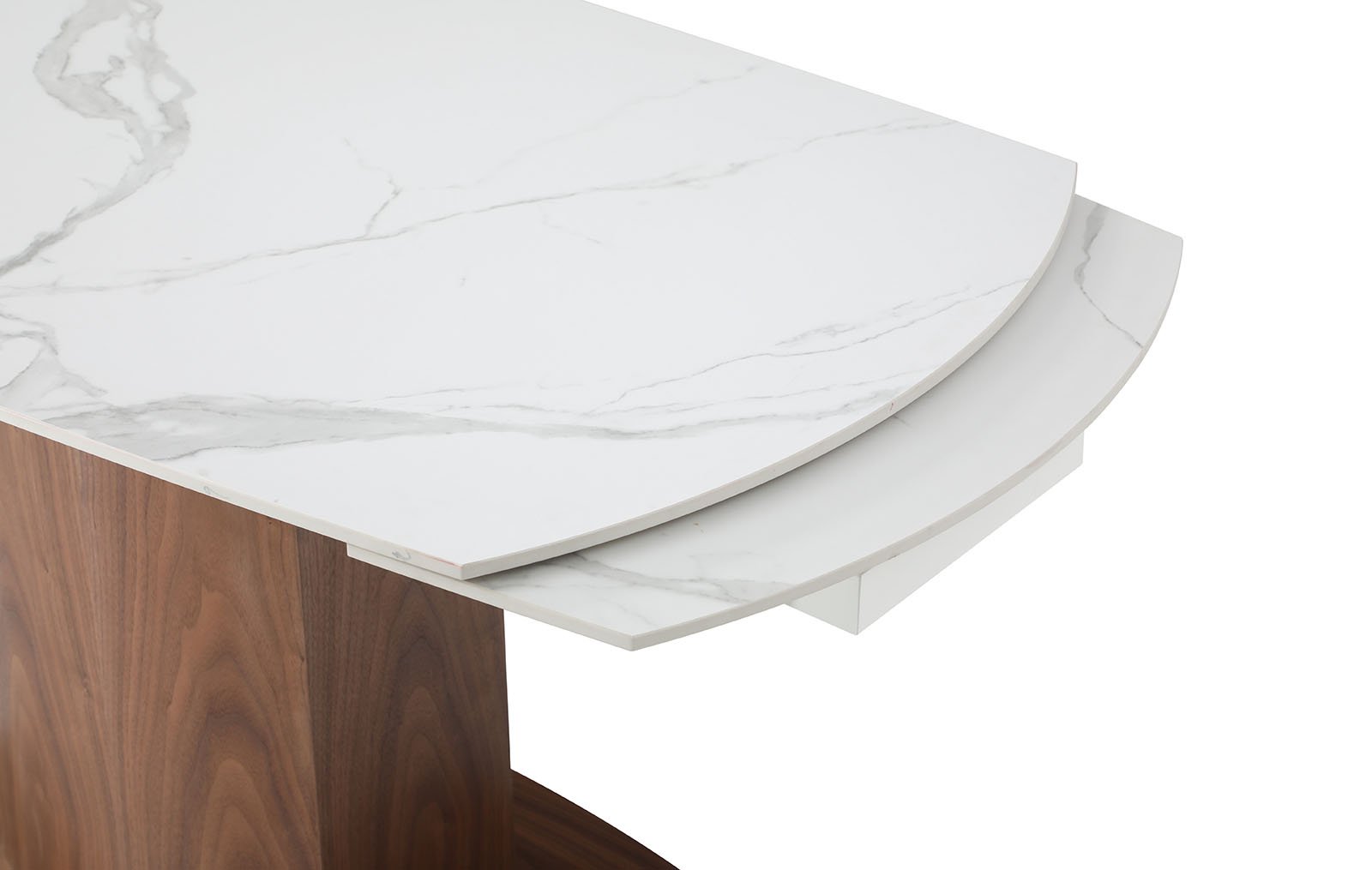 Стол раскладной Carlo 140-180, белая керамика/орех из Италии