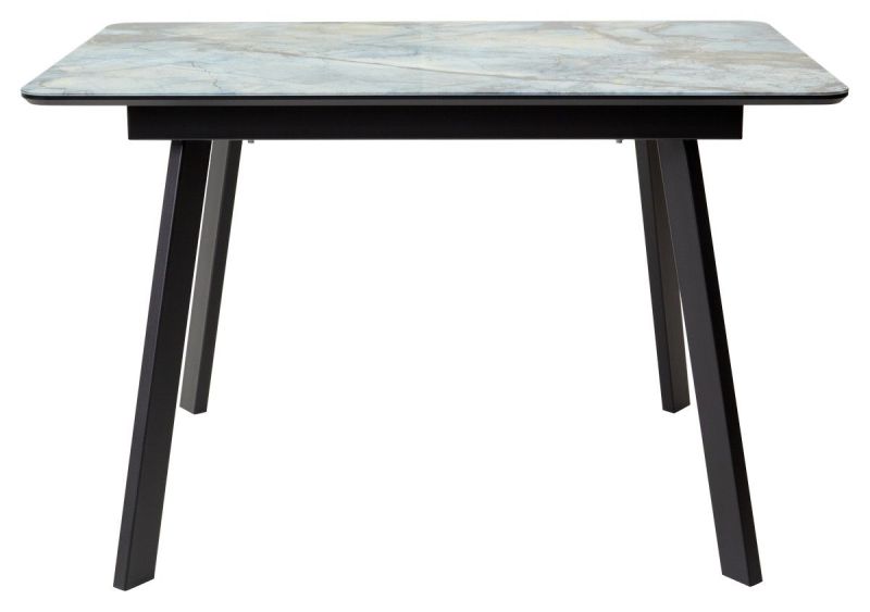 Стол АРУБА 120 нераздвижной МАГЕЛЛАН, стекло/ ЧЕРНЫЙ каркас М-City из Италии