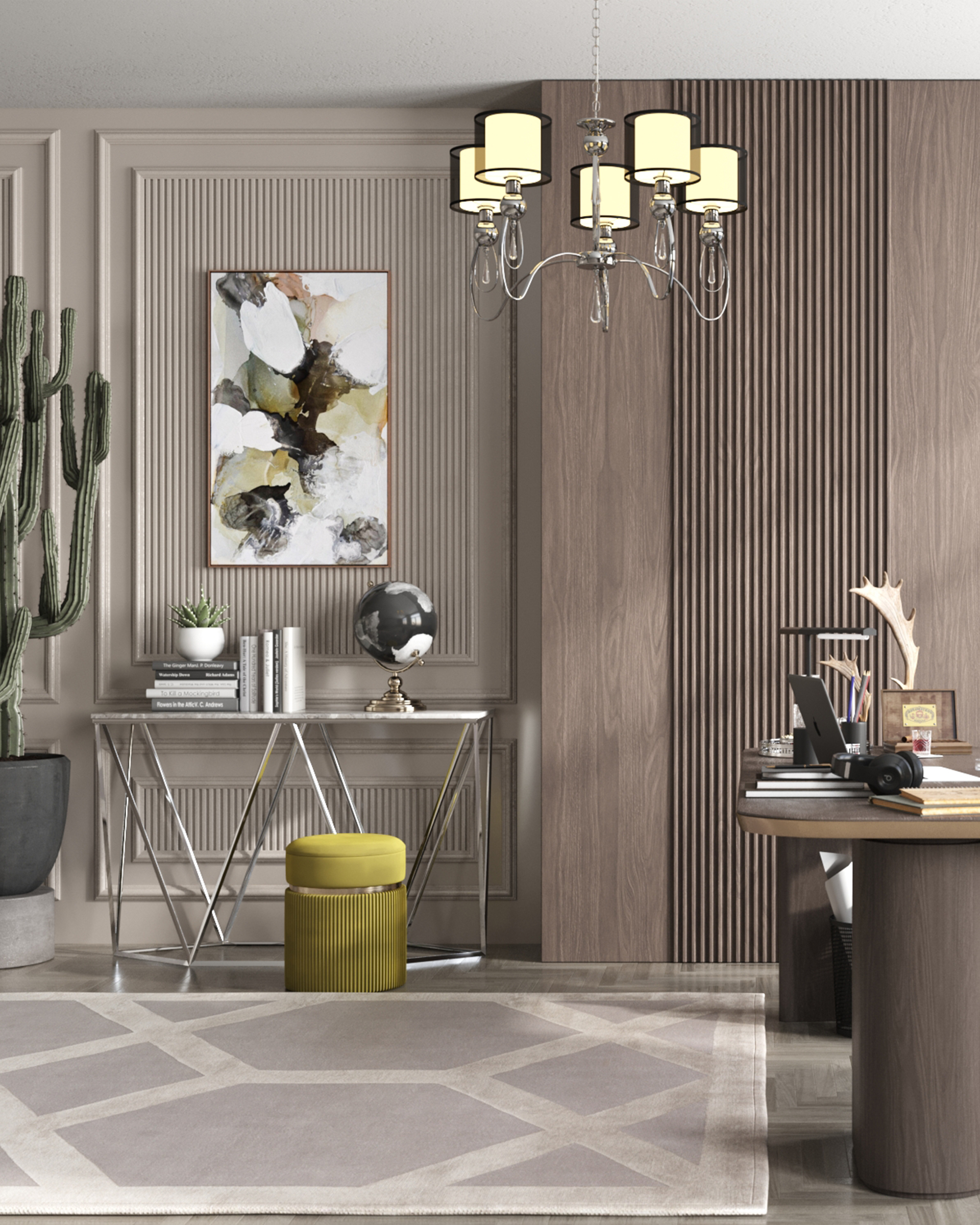 Консоль Авалон 122*41 серый мрамор сталь серебро из Италии