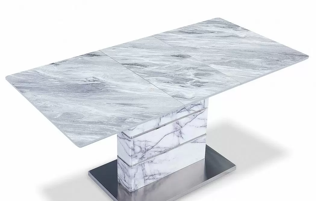 Стол раскладной Gustav 120-160, серый мраморный рисунок из Италии
