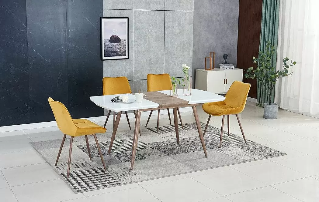 Стол раскладной Fredric 120-160, белый/дуб из Италии