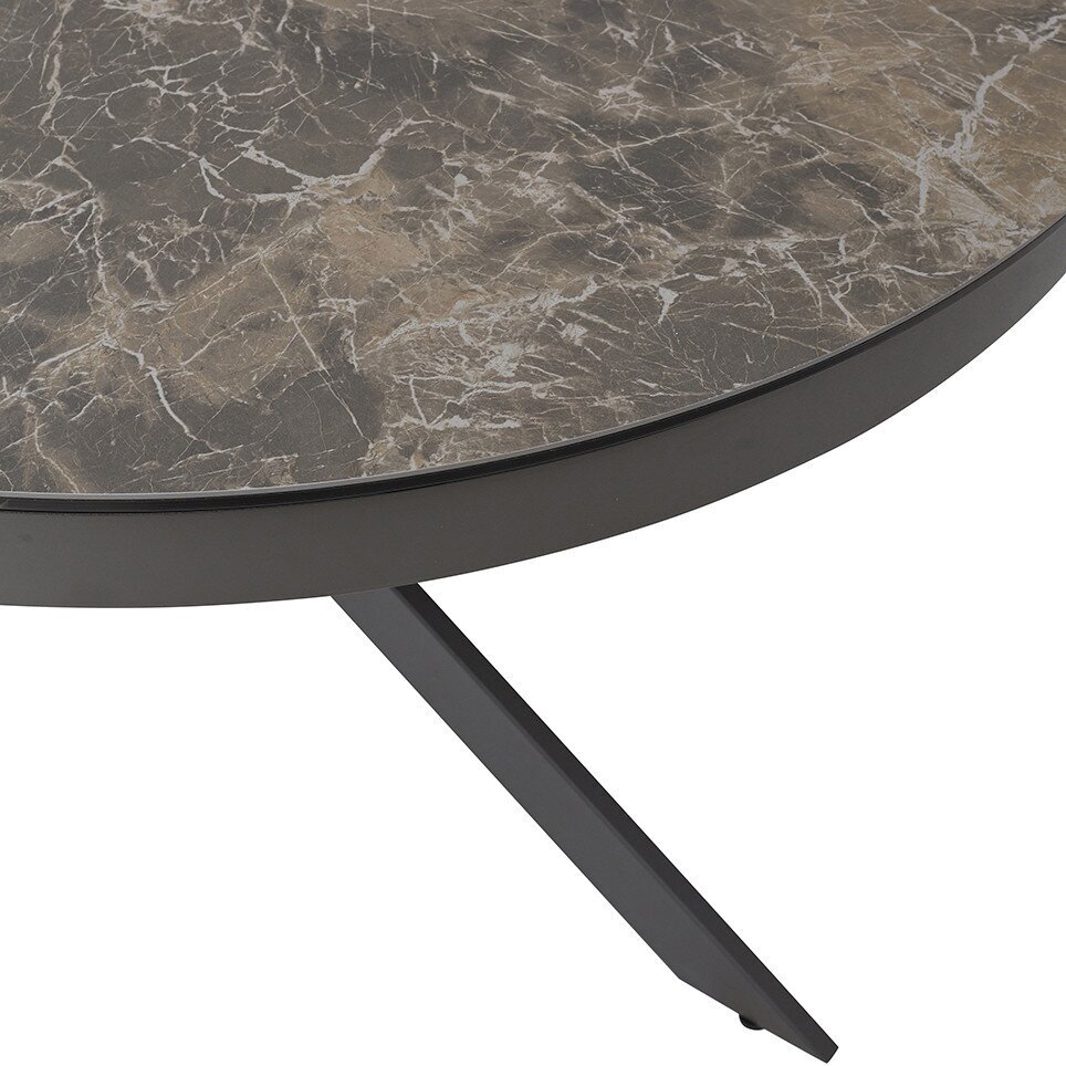 Стол TRENTO 120 KL-19 СЕРО-КОРИЧНЕВЫЙ КАМЕНЬ, итальянская керамика/ GREY1 серый каркас М-City из Италии