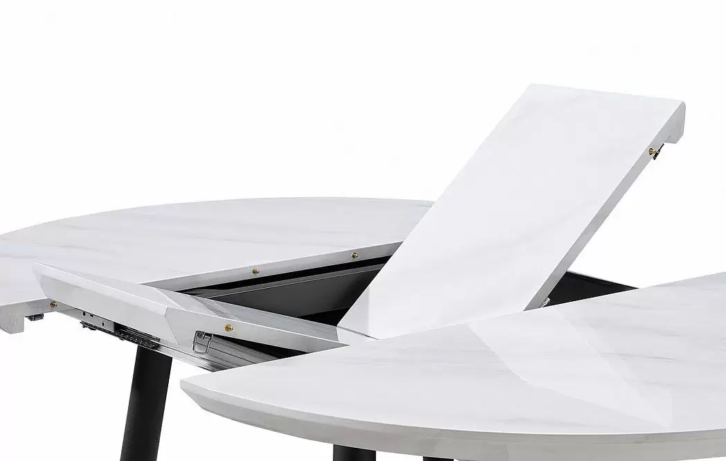 Стол раскладной Leticia 100-130, мраморный рисунок/черный из Италии