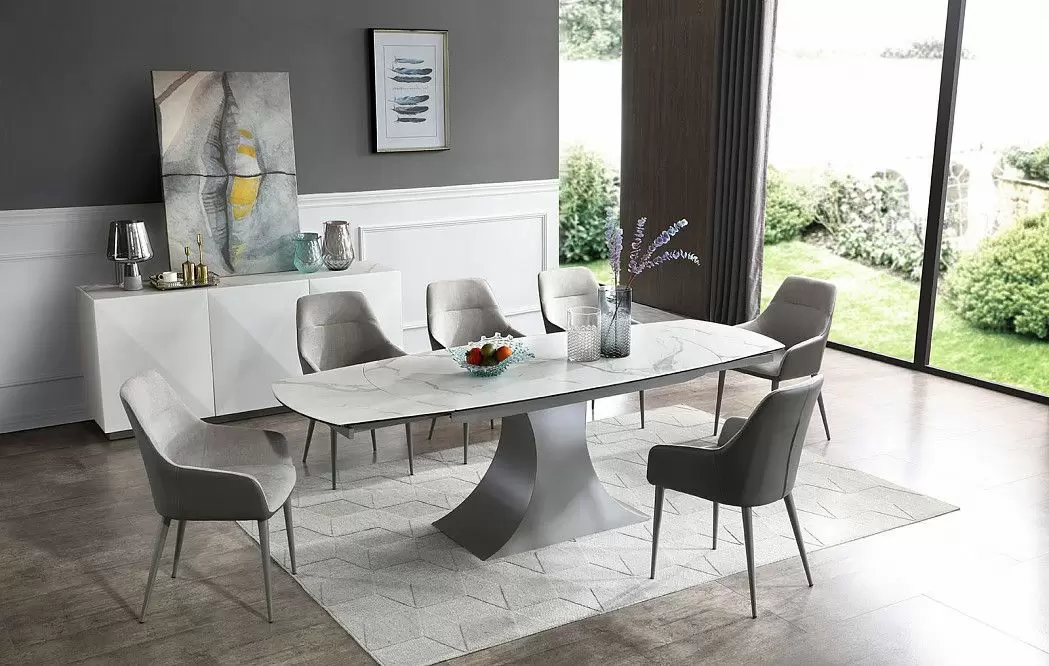 Стол раскладной Palermo 160-240, белая керамика/серый из Италии