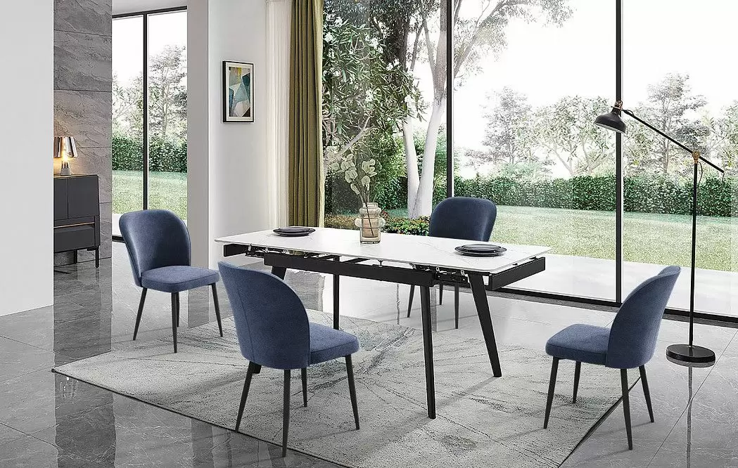 Стол раскладной Laura 120-180, белая керамика из Италии