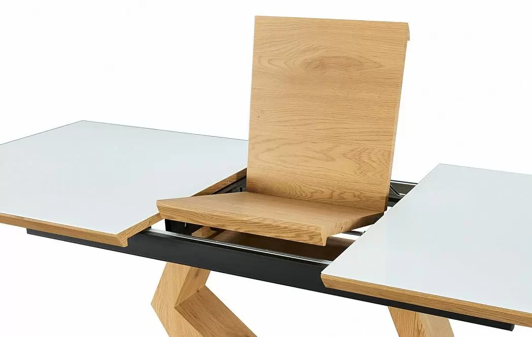 Стол раскладной Diamond 160-200, белый/дуб из Италии