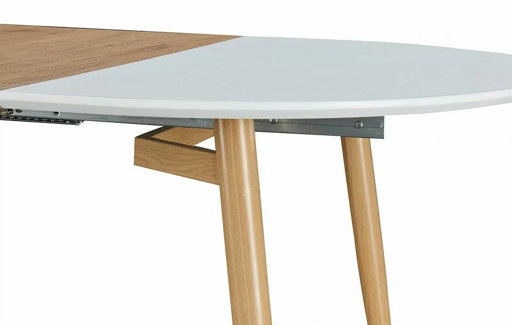 Стол раскладной Suzy 120-200, белый/дуб из Италии