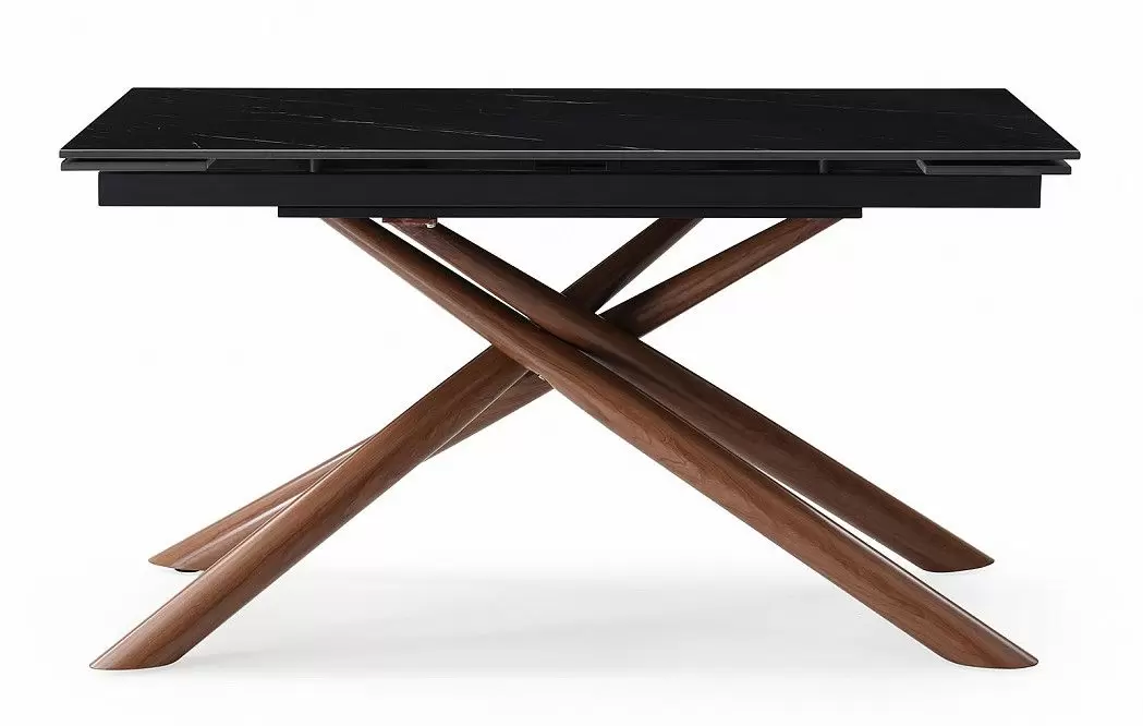Стол раскладной Ravenna 140-180, черная керамика/орех из Италии