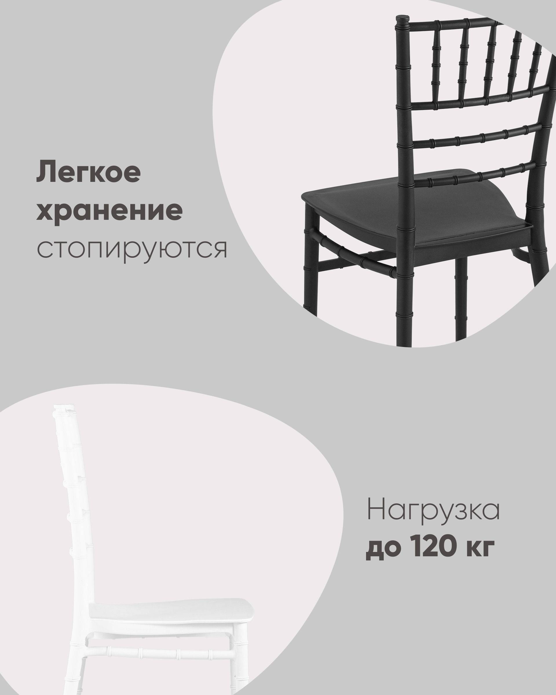 Стул Chiavari (Кьявари) пластик черный из Италии