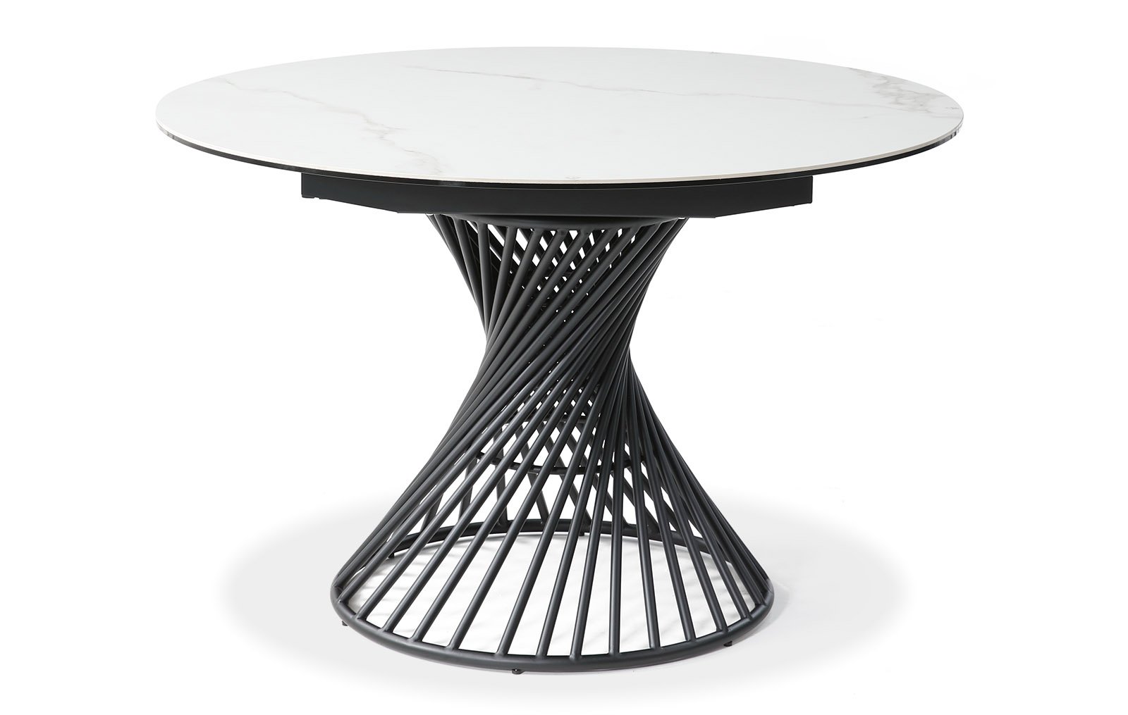 Стол раскладной Tornado 120-180, белая керамика/черный из Италии