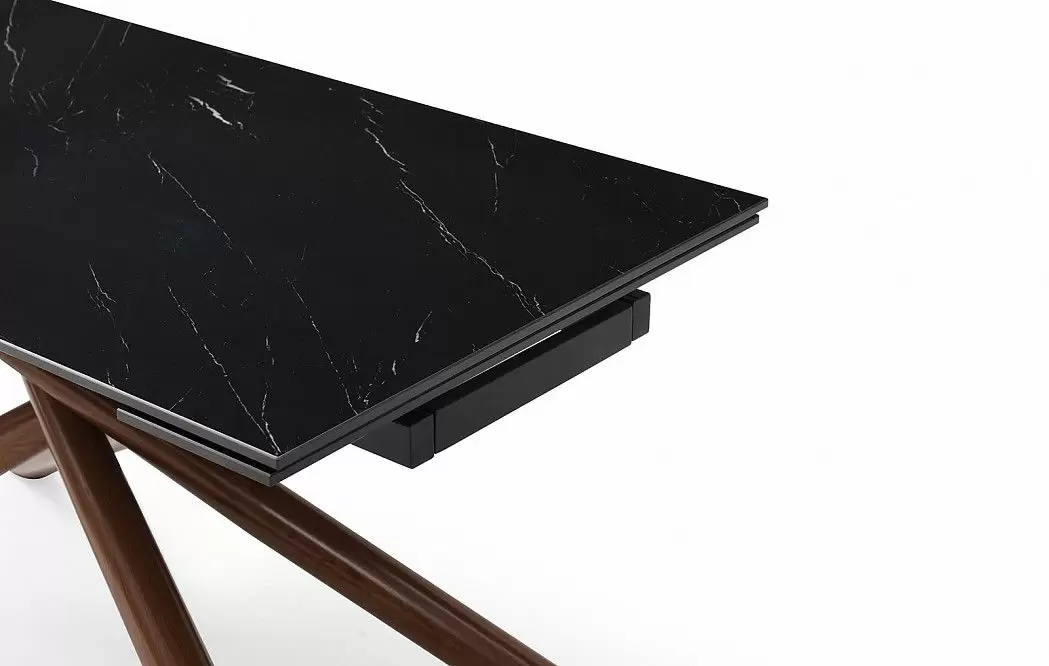 Стол раскладной Ravenna 160-220, черная керамика/орех из Италии