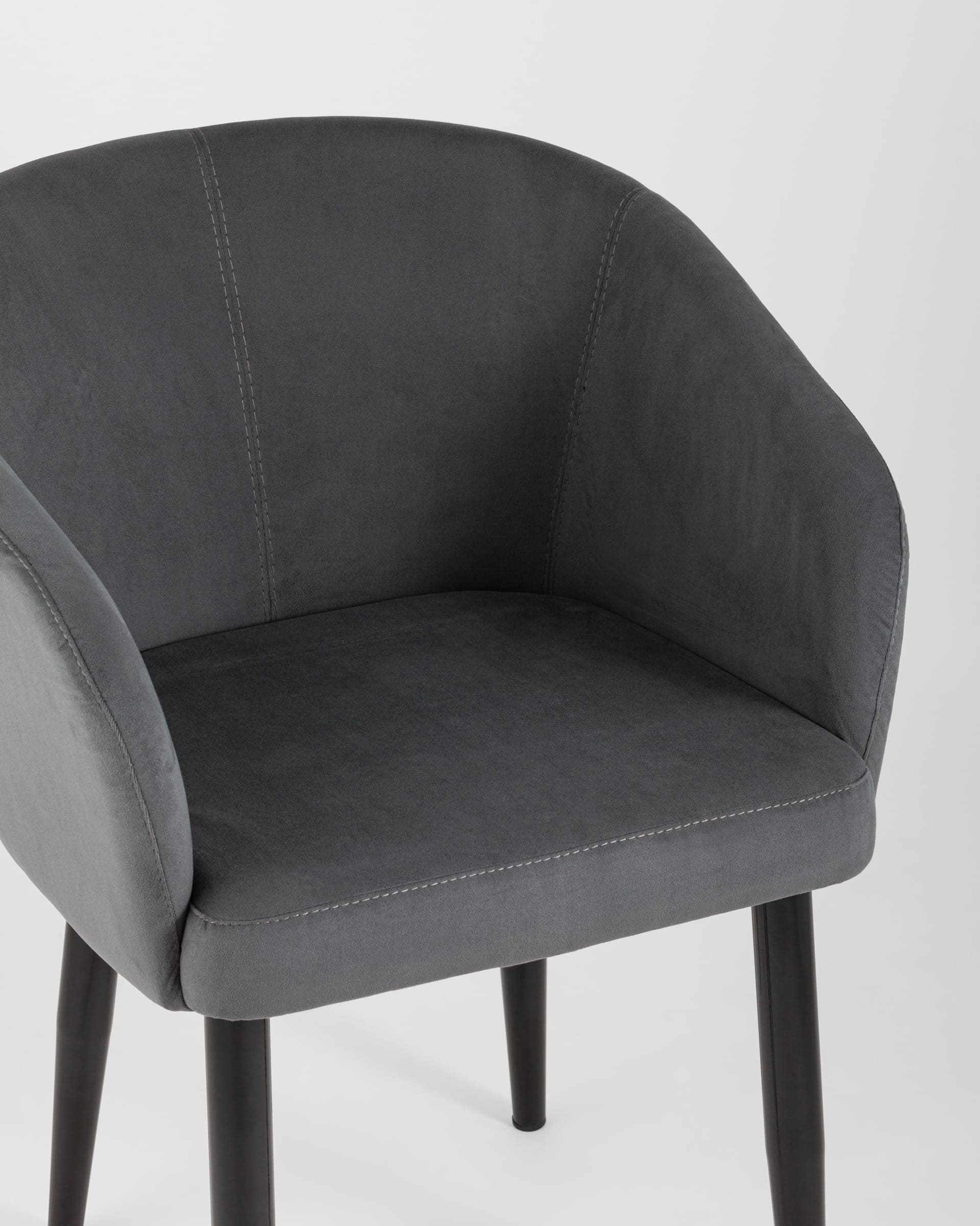 Кресло Ральф велюр тёмно-серый из Италии