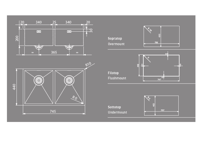 Мойка Artinox Quadra 2V80 из Италии