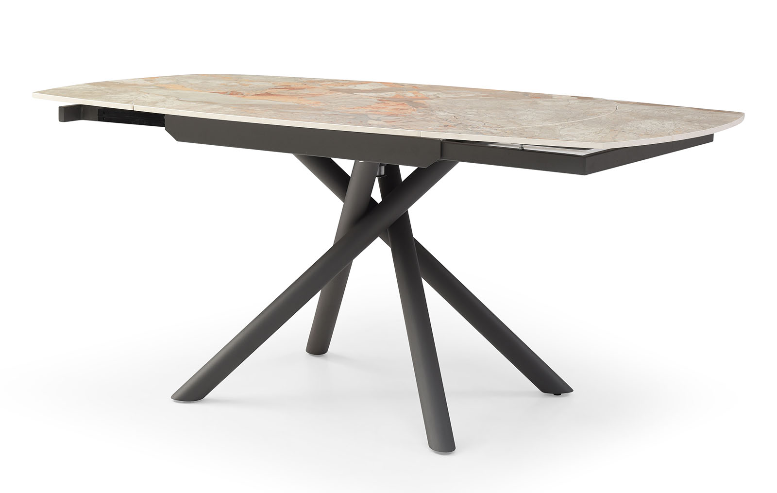 Стол раскладной Salerno 120-180, серая керамика/черный из Италии