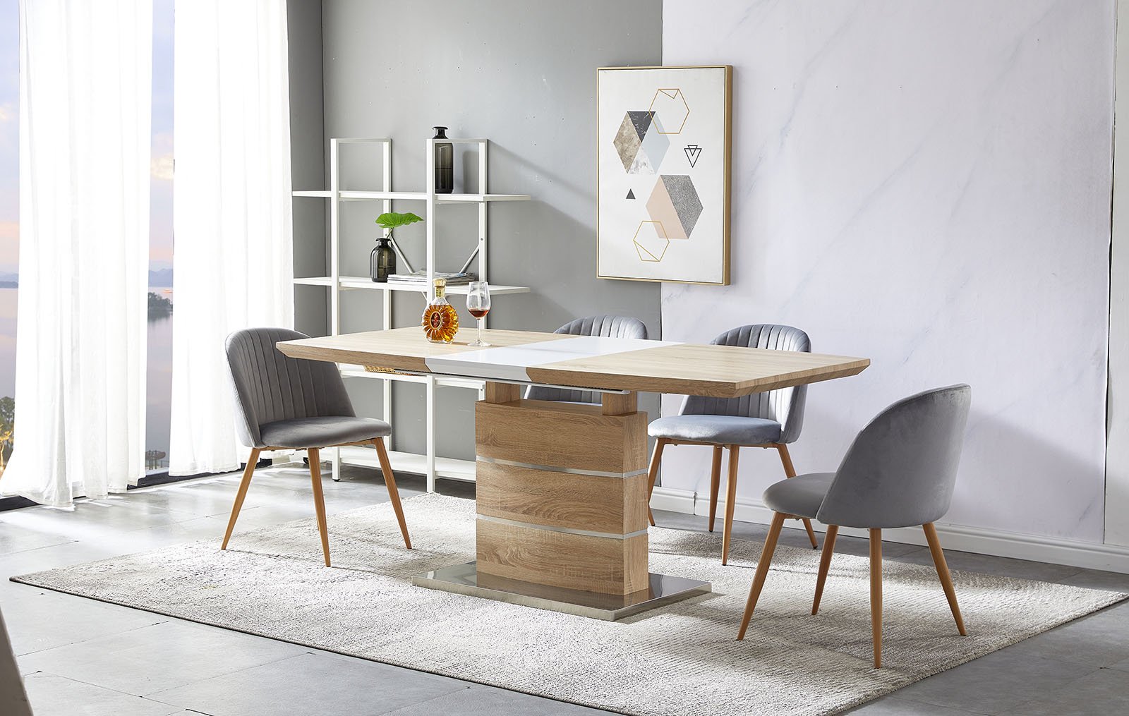 Стол раскладной Verona (120), светлый дуб/белый матовый из Италии