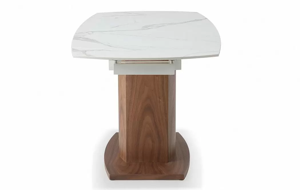 Стол раскладной Carlo 140-180, белая керамика/орех из Италии