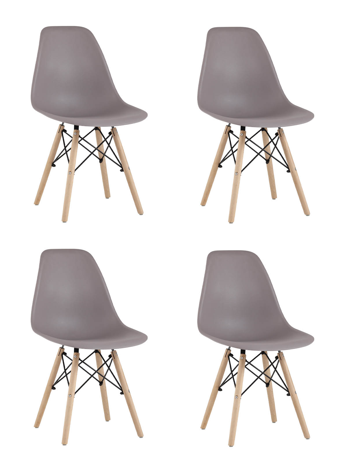 Стул Eames Style DSW темно-бежевый x4 из Италии
