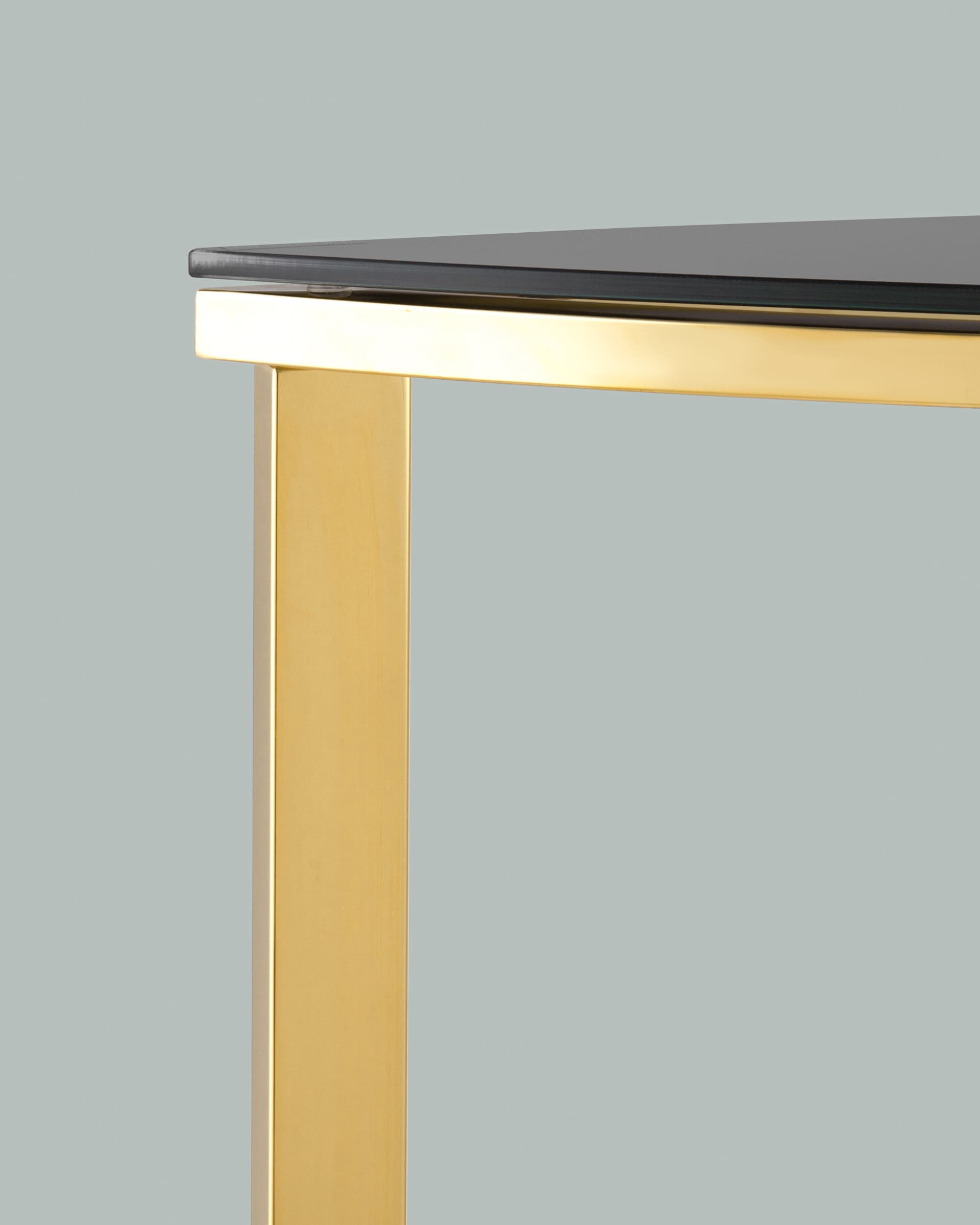 Консоль полукруглая АЛЬБА 115*30 золото стекло черное из Италии