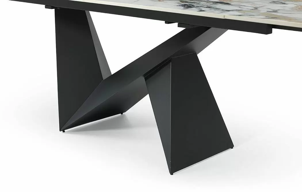 Стол раскладной Portofino Black 160-240, светлая керамика/черный из Италии