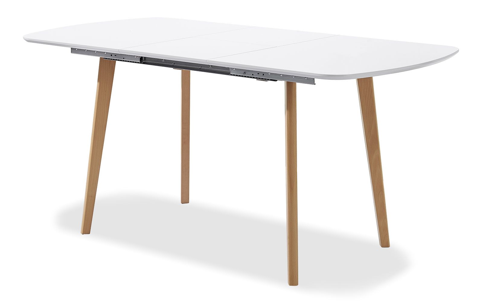 Стол раскладной Ellis 120-160, белый/бук из Италии