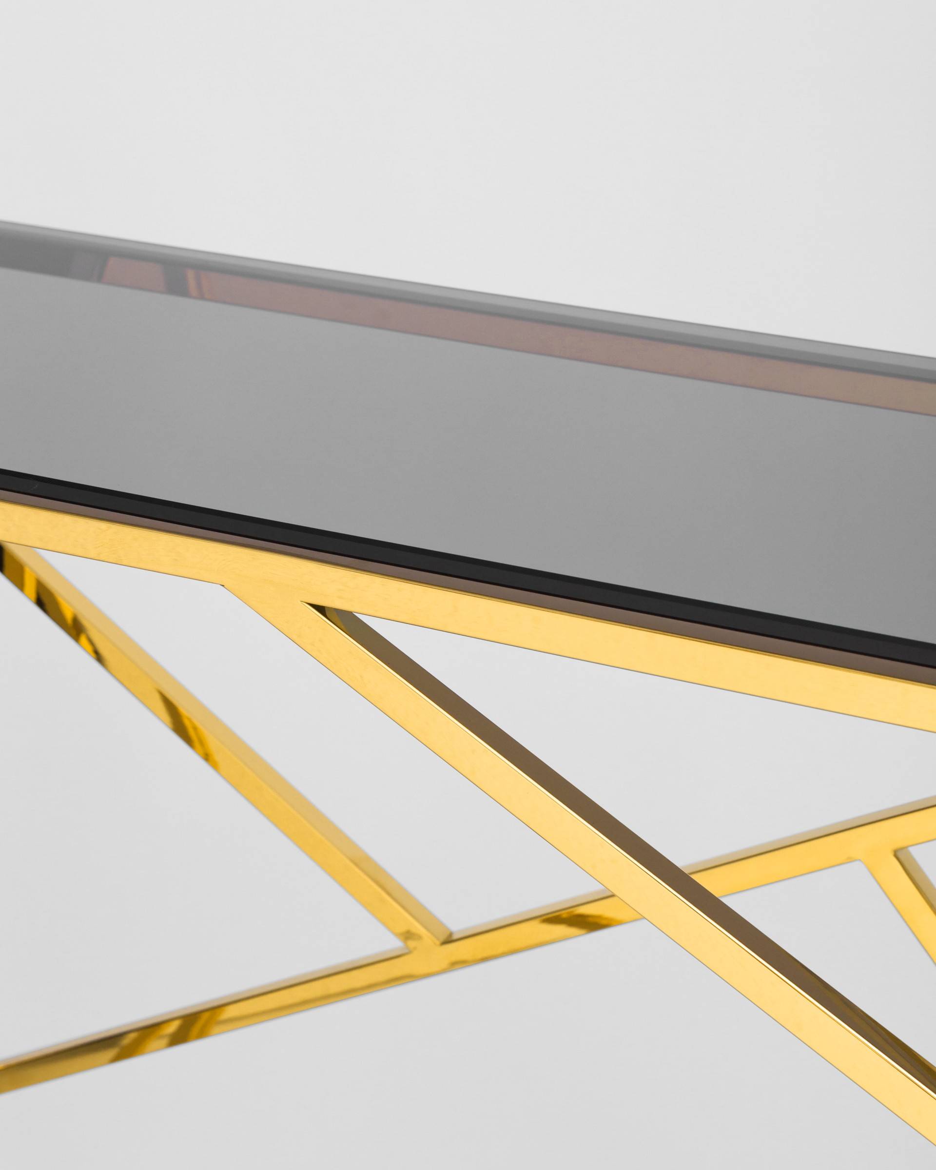 Консоль АРТ ДЕКО 115*30 золото стекло smoke из Италии