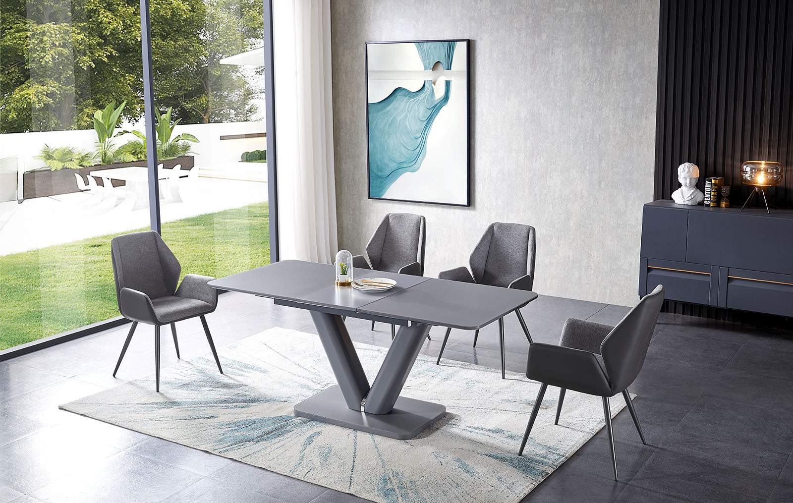 Стол раскладной Naomi 140-180, серый из Италии