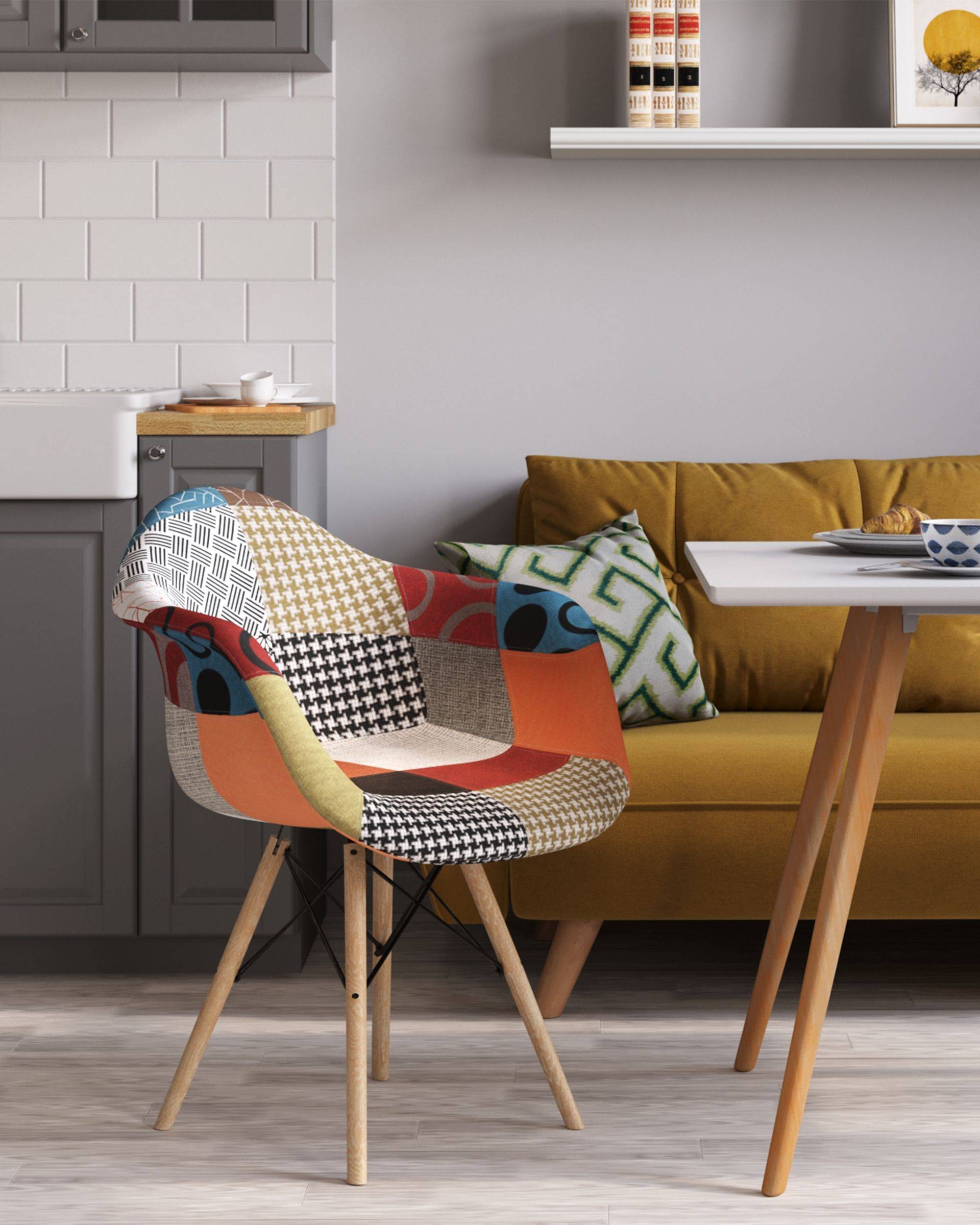 Кресло Eames DSW пэчворк из Италии