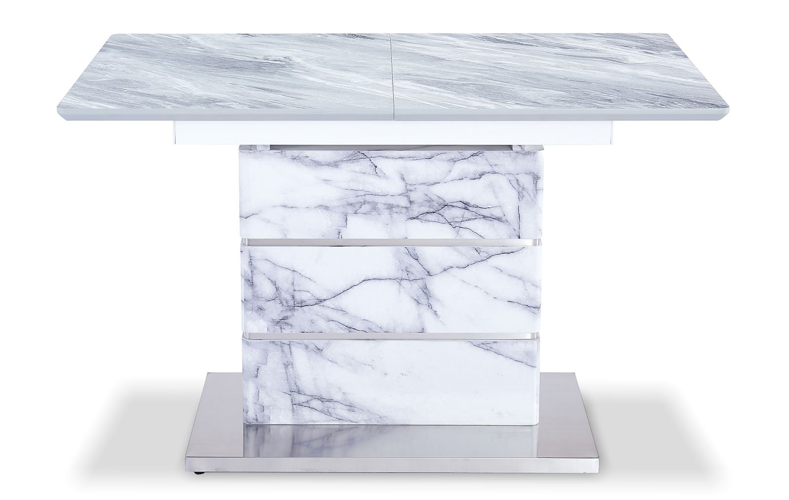 Стол раскладной Gustav 120-160, серый мраморный рисунок из Италии