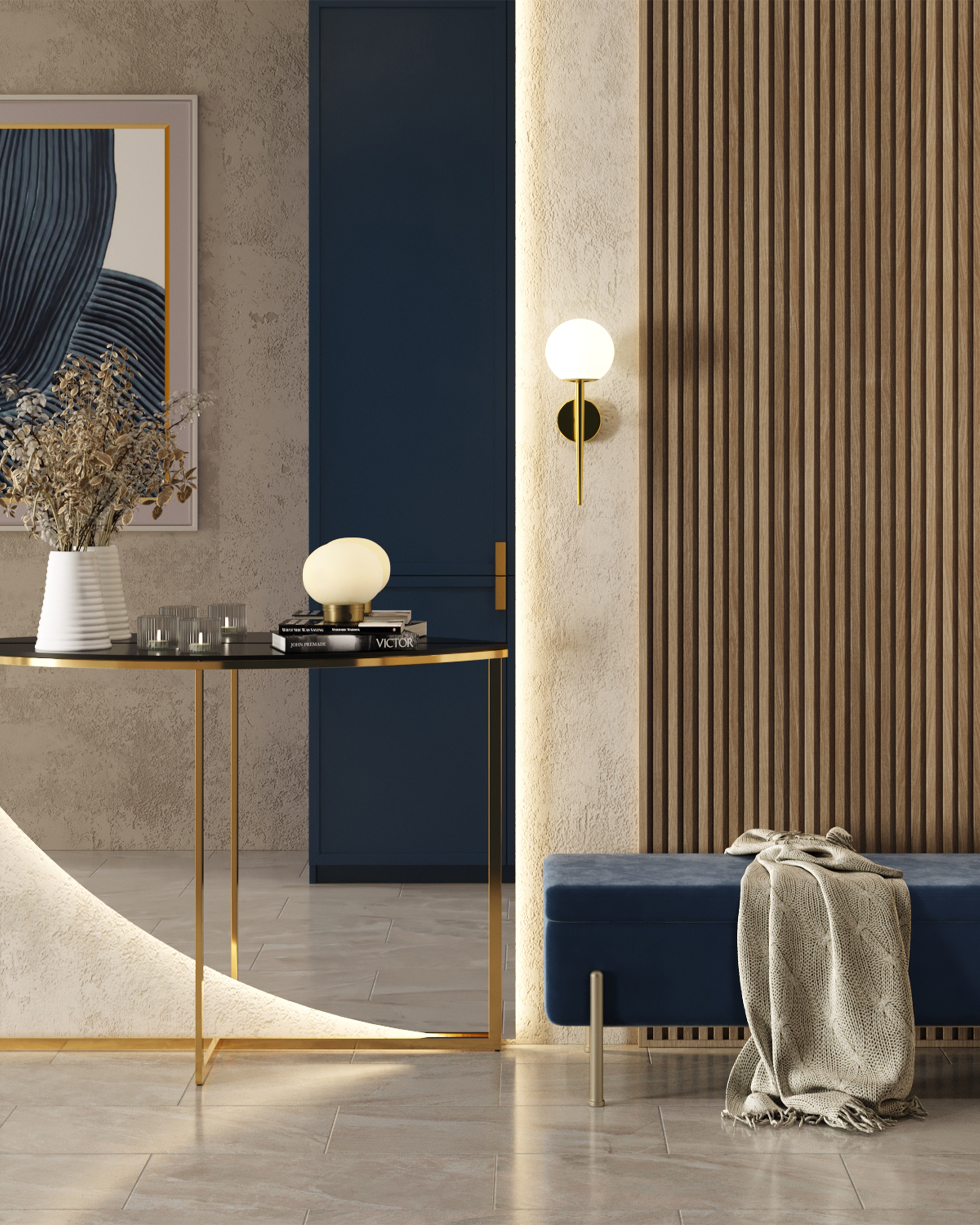 Консоль полукруглая АЛЬБА 115*30 золото стекло черное из Италии