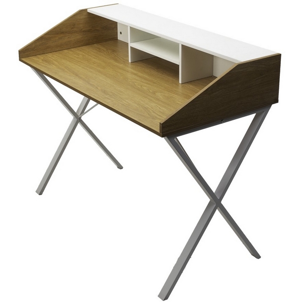 Компьютерный стол ORLA H475 Дуб натуральный / белый каркас M-city из Италии