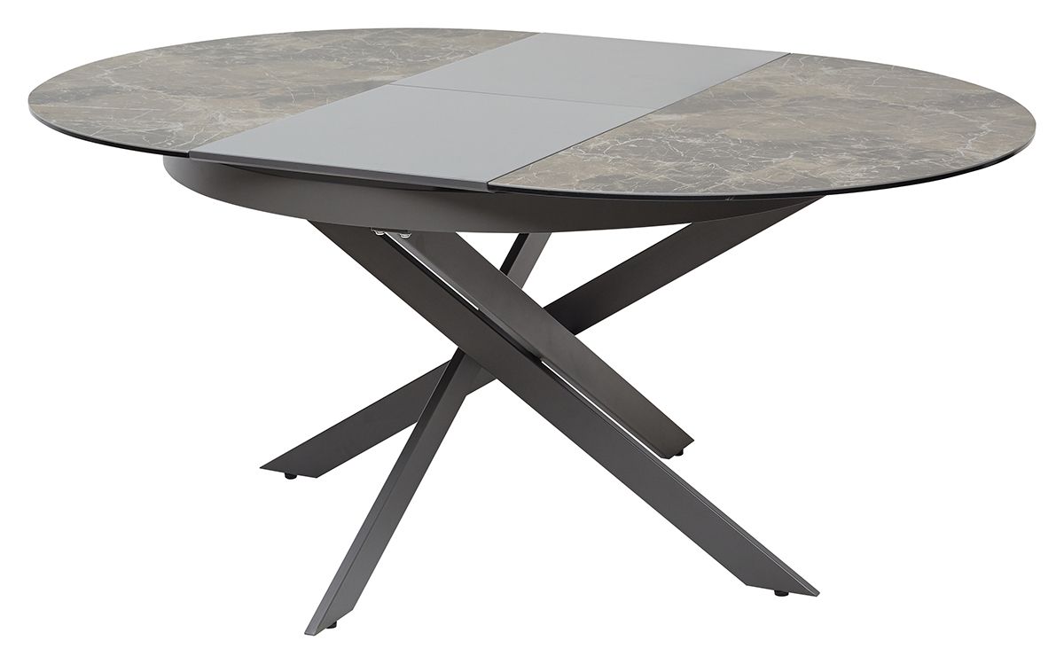 Стол TRENTO 120 KL-19 СЕРО-КОРИЧНЕВЫЙ КАМЕНЬ, итальянская керамика/ GREY1 серый каркас М-City из Италии